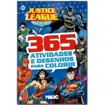 LIVRO LIGA JUSTIÇA COM 365 ATIVIDADES E DESENHO PARA COLORIR