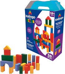 Multiblocks Blocos Montar Infantil Madeira Colorido Xalingo